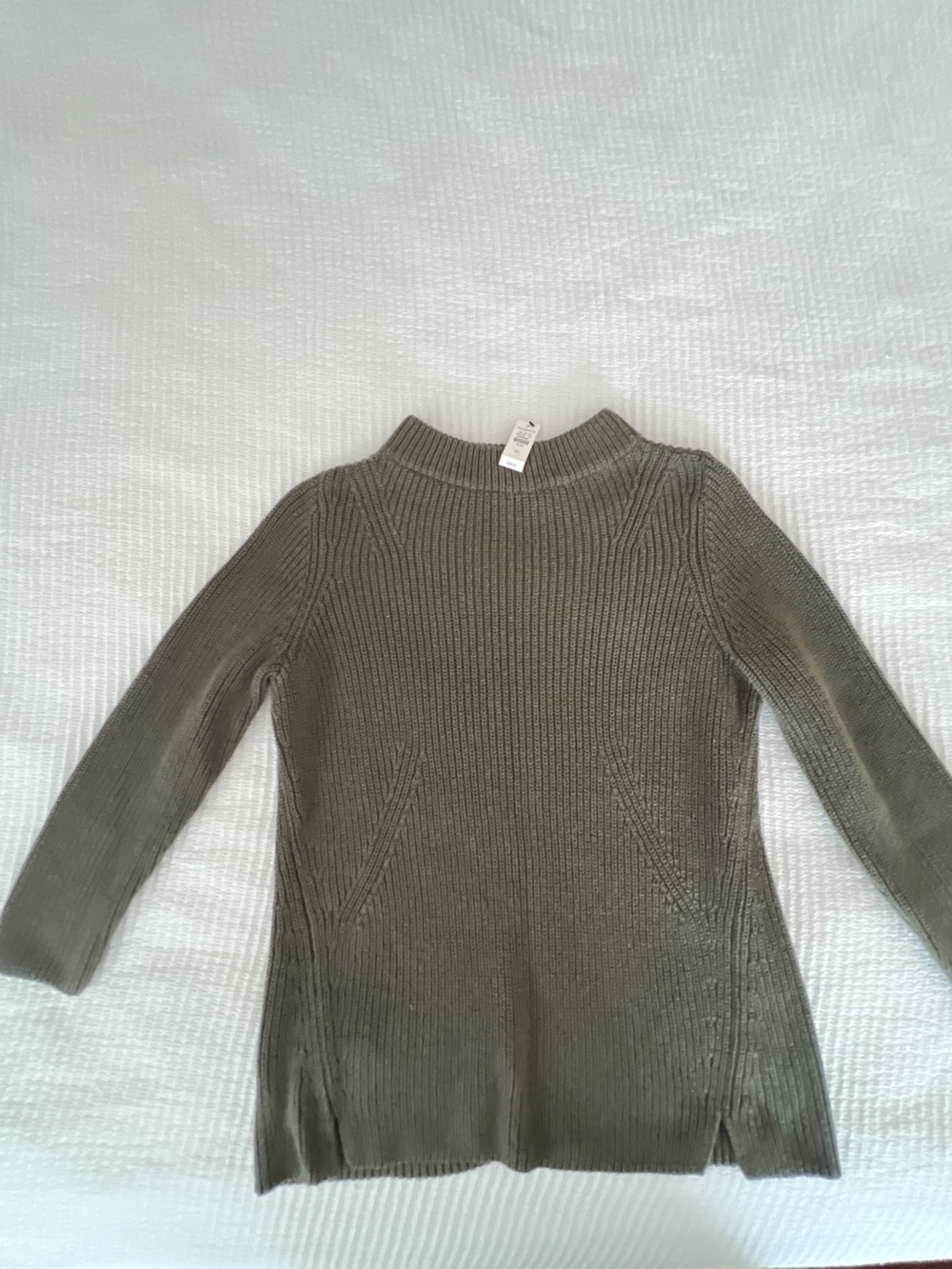 Talbots Women’s Olive Green Ribbed Knit Sweater Size 1X - NWT
